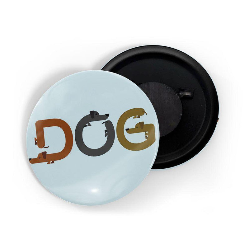 dhcrafts Blue color Round Fridge Magnet Dog Glossy Finish Design Pack of 1